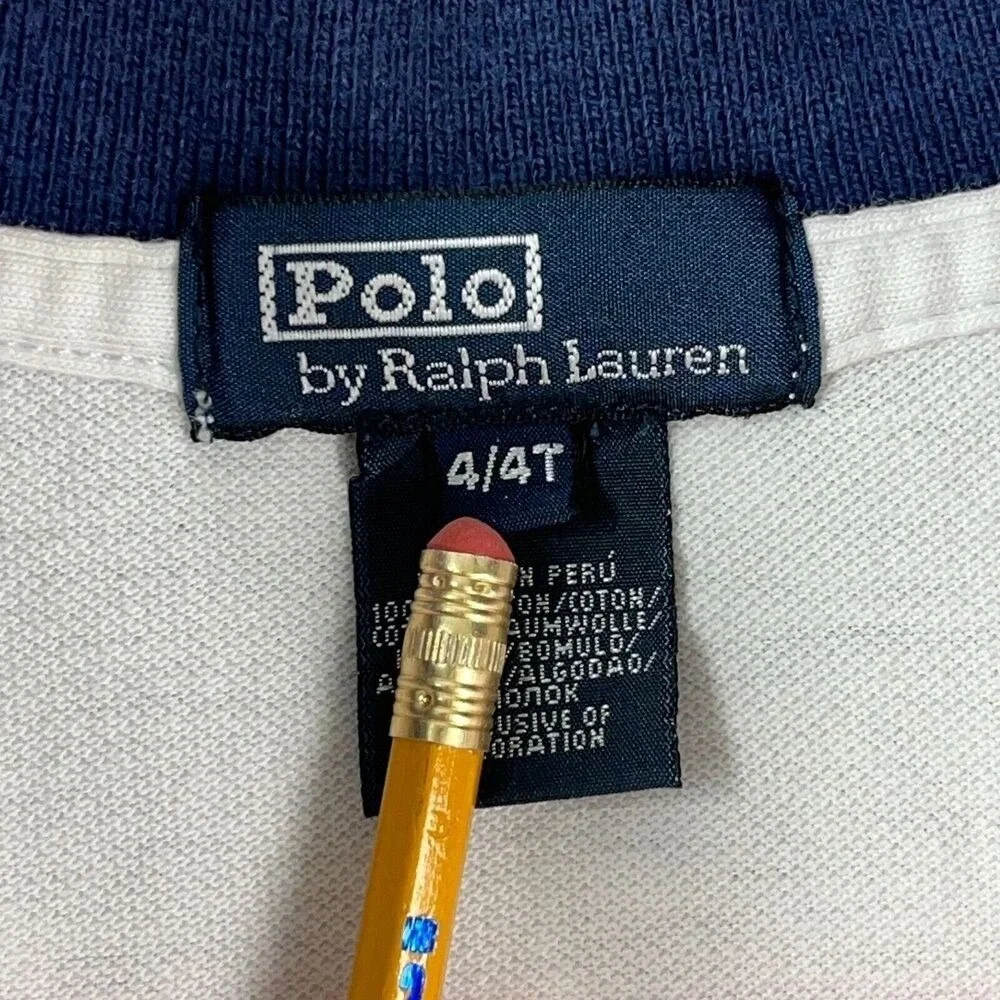 Polo Ralph‎ Lauren Shirt Boys 4 Youth White Sailing Third Cruiser Squadron Rugby